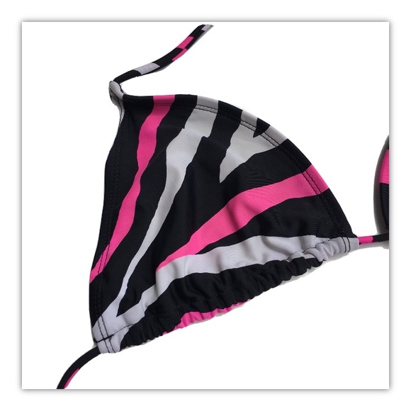 OP Zebra Stripe Triangle Bikini Top - Picture 2 of 5